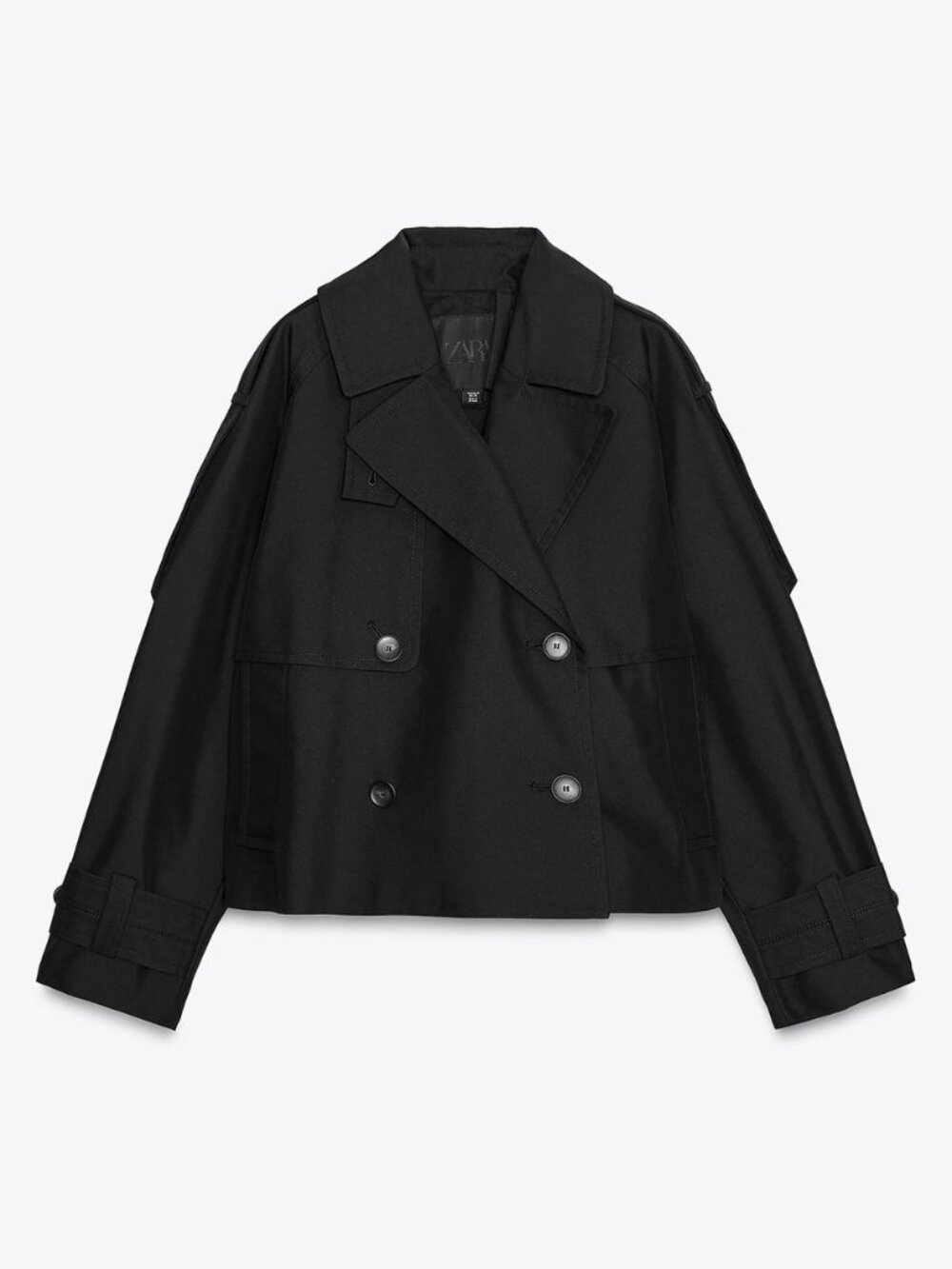 ZARA SHORT BLACK TRECH COAT